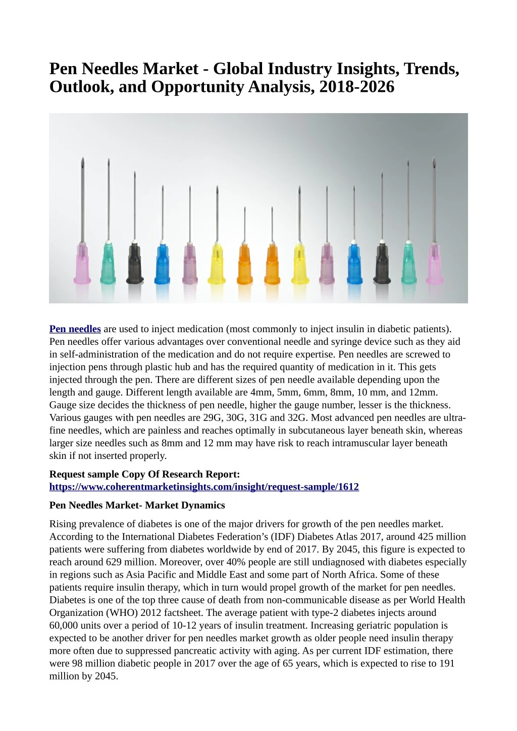pen needles market global industry insights