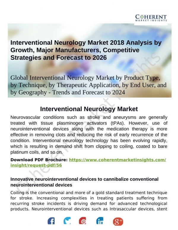 Interventional Neurology Market to Exhibit Steadfast Growth During 2018-2026 Forecast by Global Top Players