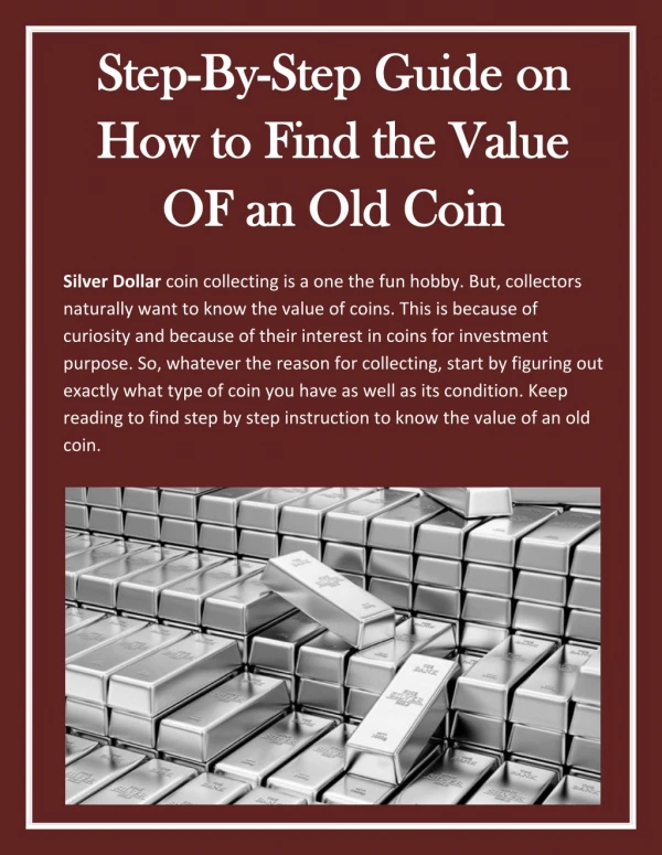 Step-By-Step Guide on How to Find the Value OF an Old Coin