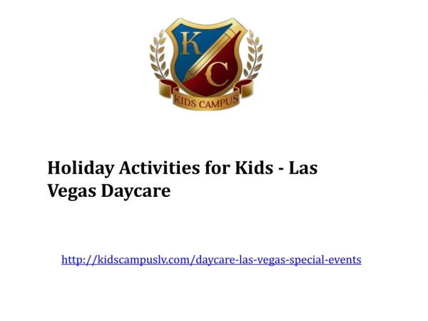 Holiday Activities for Kids - Las Vegas Daycare