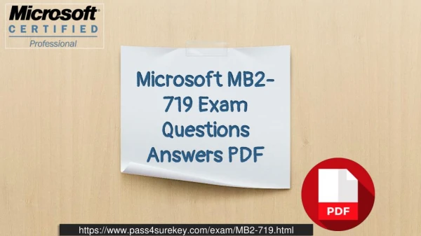 Get Latest MB2-719 Microsoft Dumps Question And Answers