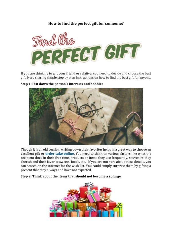 How to find perfect gift for someone