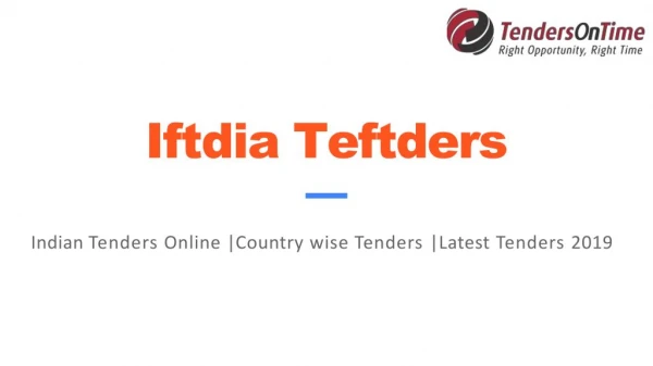 All Indian tenders available with ease