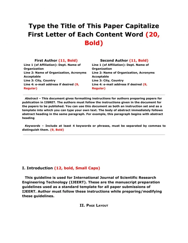 Research Paper Format