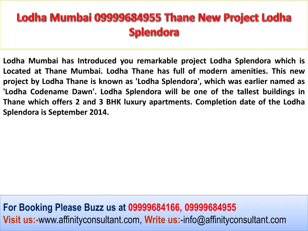 lodha mumbai 09999684955 thane new project lodha