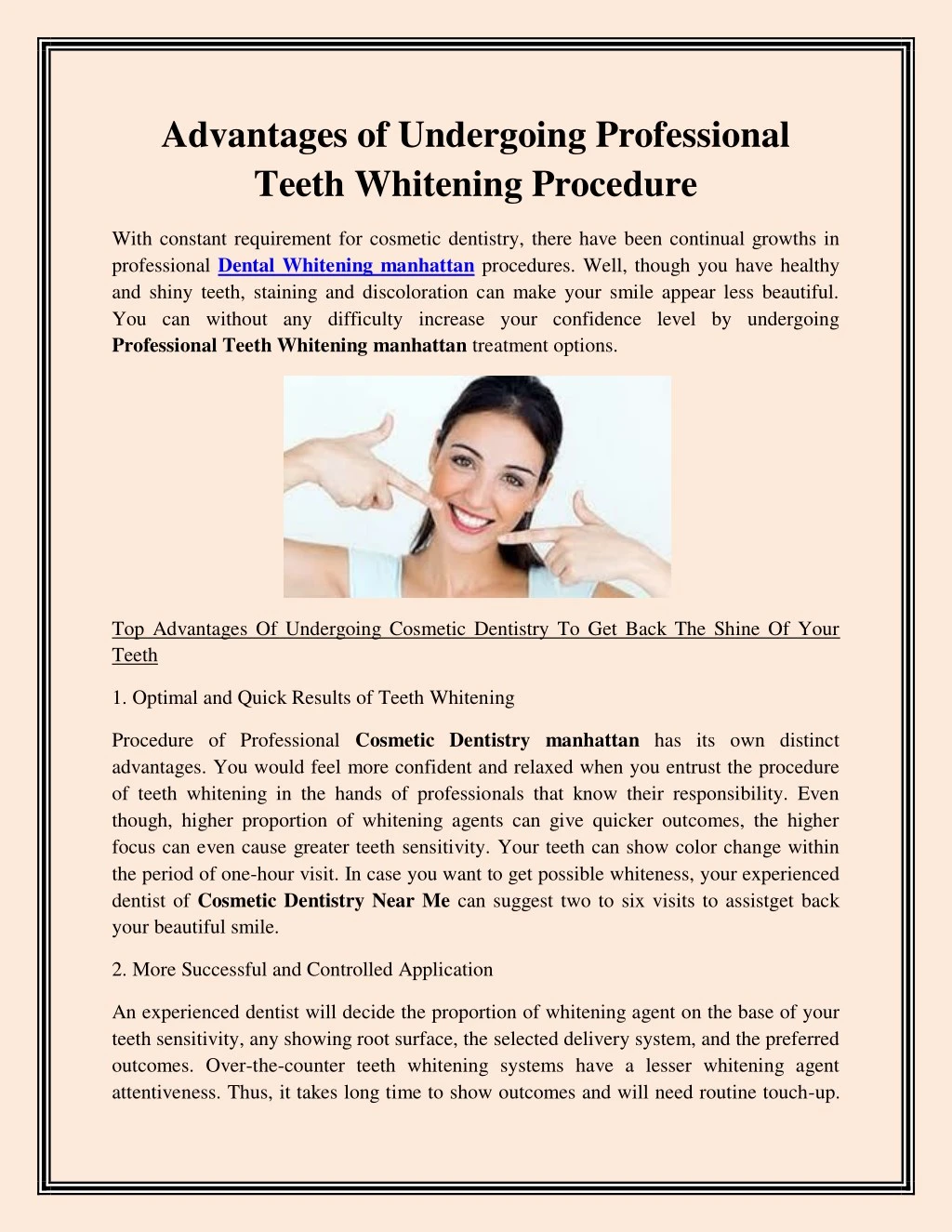 advantages of undergoing professional teeth