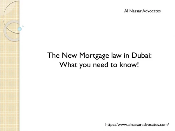 New Mortgage Law in Dubai