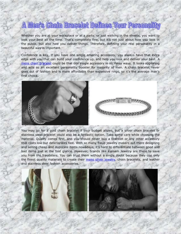 A Men’s Chain Bracelet Defines Your Personality