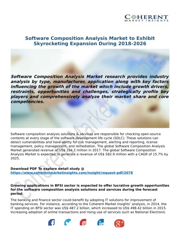 Software Composition Analysis Market to Exhibit Skyrocketing Expansion During 2018-2026