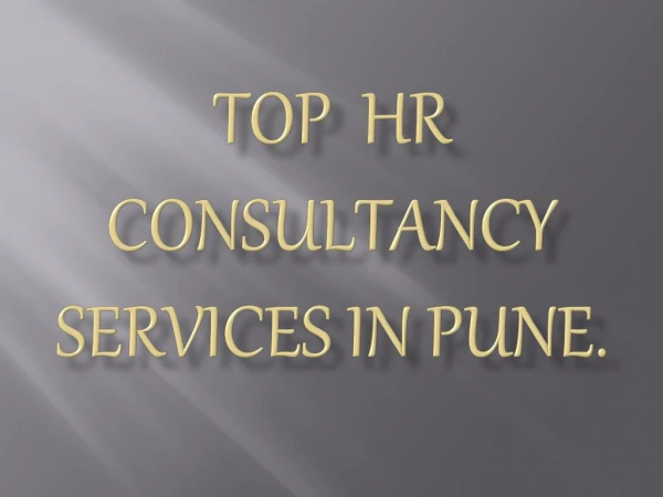 Top HR Consultancy Services in Pune.