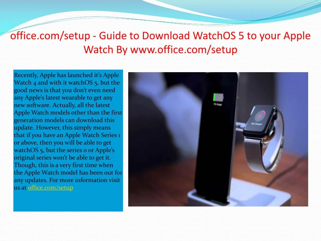 office com setup guide to download watchos 5 to your apple watch by www office com setup