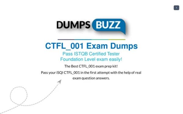 Valid CTFL_001 Braindumps - Pass iSQI CTFL_001 Test in 1st attempt