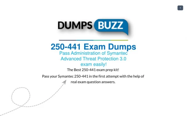 250-441 Test prep with real Symantec 250-441 test questions answers and VCE
