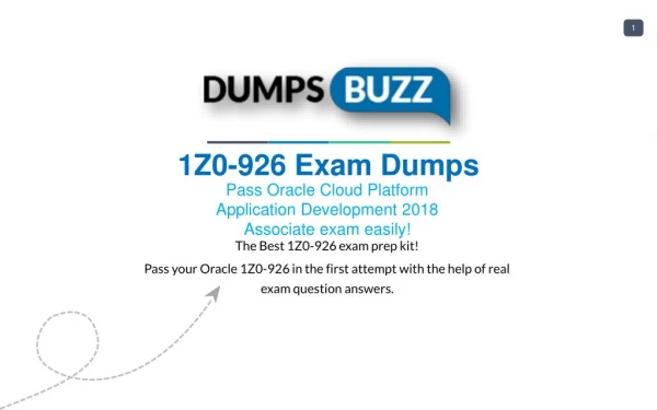 Latest and Valid 1Z0-926 Braindumps - Pass 1Z0-926 exam with New sample questions