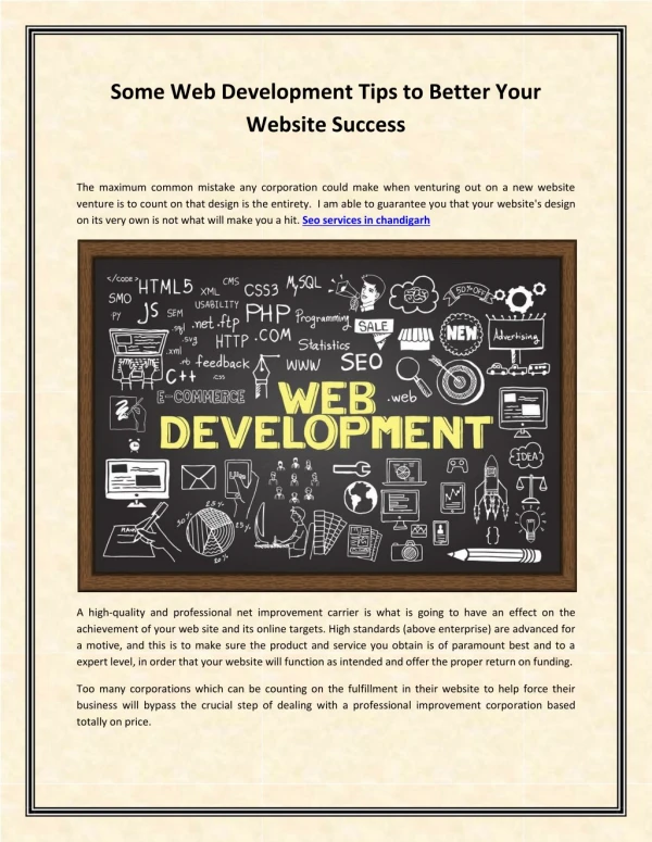 Some Web Development Tips to Better Your Website Success