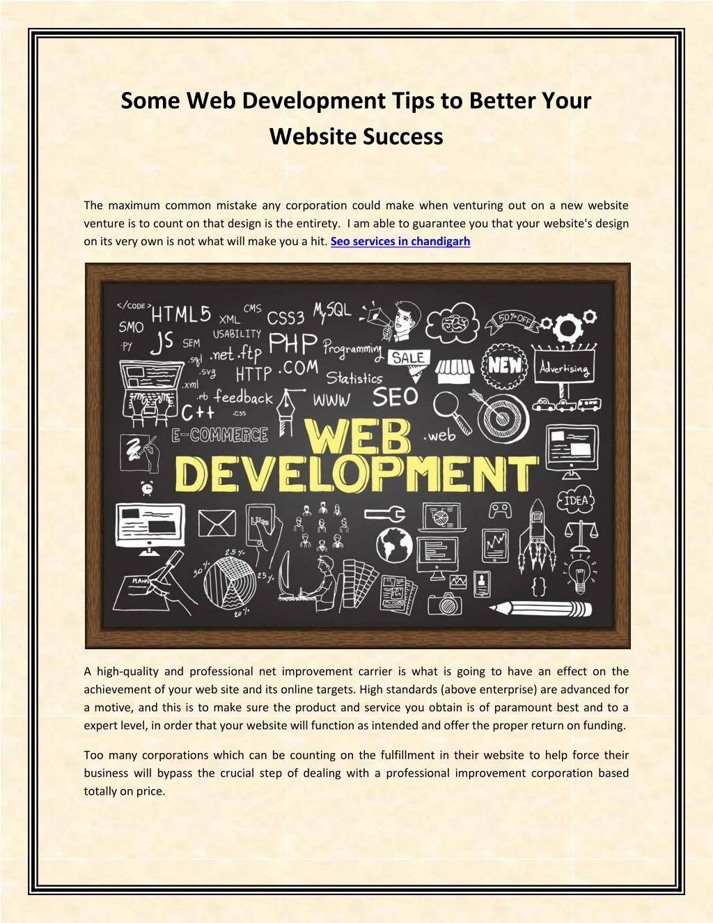some web development tips to better your website