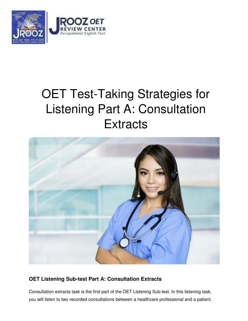 oet test taking strategies for listening part