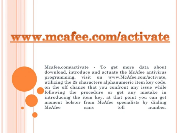 www mcafee com activate