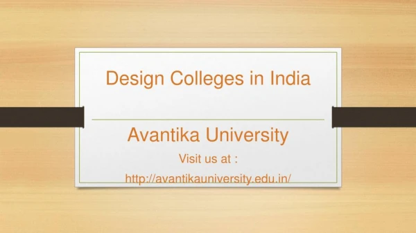 Design College in India - Avantika University