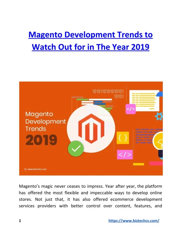 Magento Development Trends to Watch Out for in The Year 2019