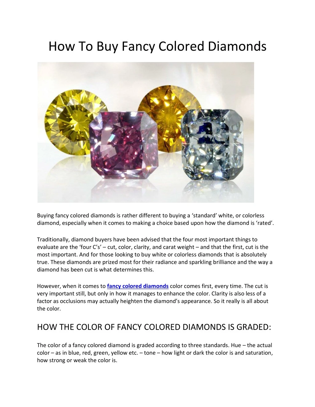 how to buy fancy colored diamonds