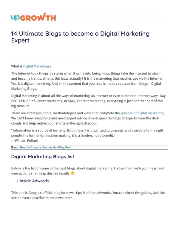 14 Ultimate Blogs to become a Digital Marketing Expert