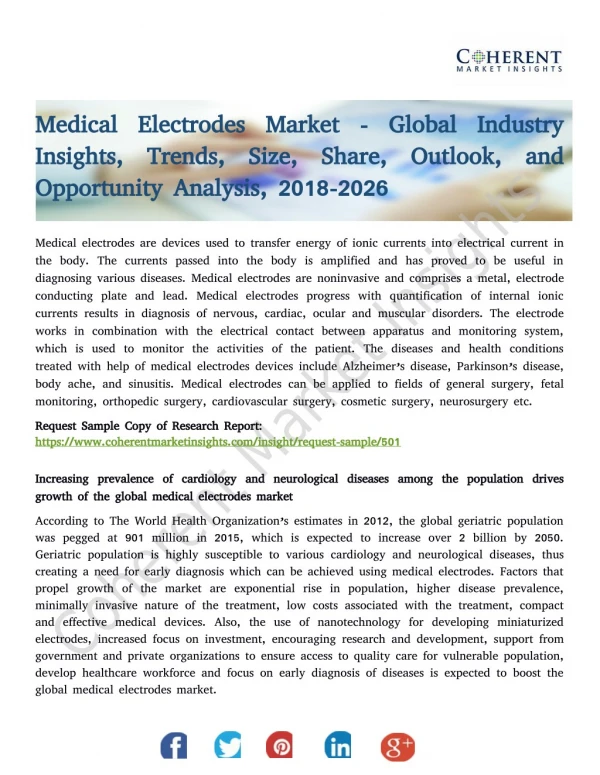 Medical Electrodes Market - Global Industry Insights, Trends, Size, Share, Outlook, and Opportunity Analysis, 2018-2026