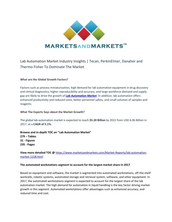 Lab Automation Market : What will your New Revenue Sources be?