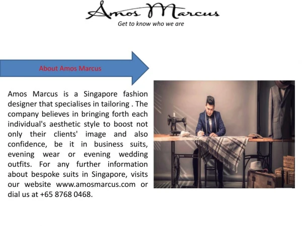 Bespoke Suits Singapore with Amos Marcus