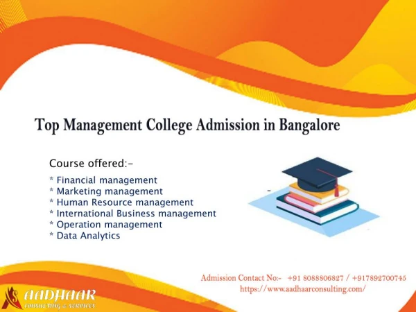Top Management Colleges in Bangalore and Pune