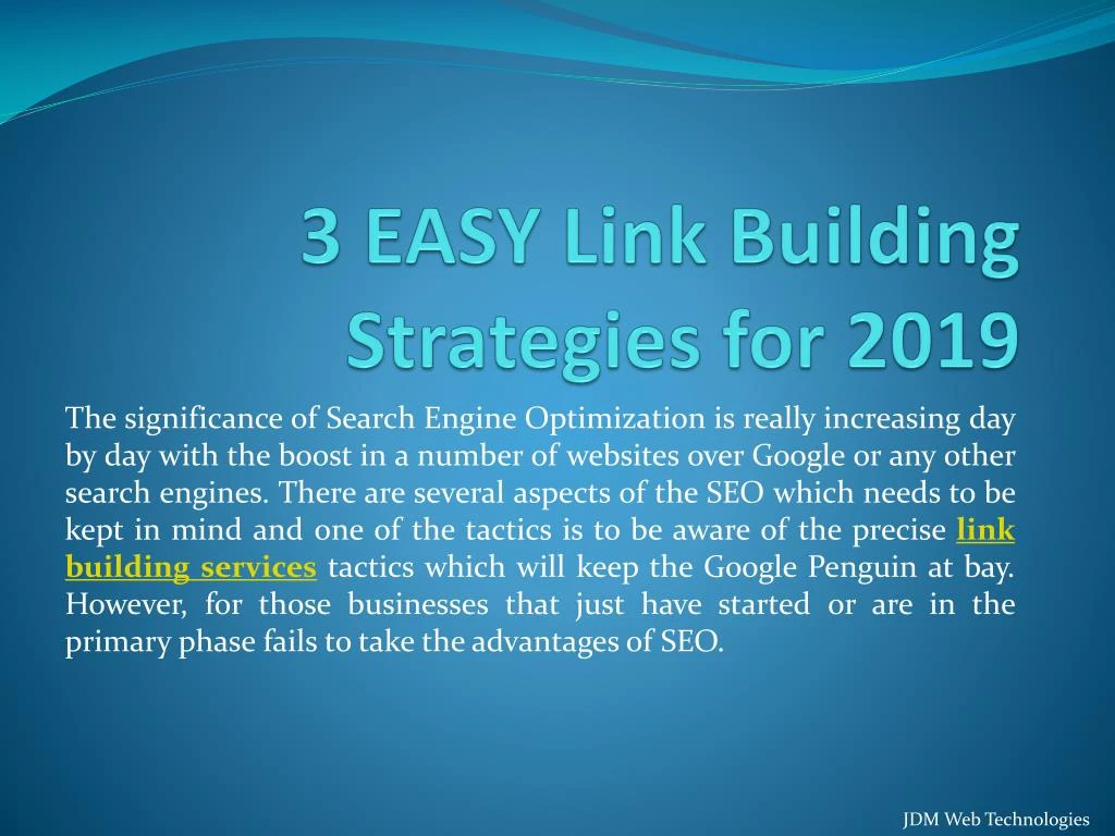 3 easy link building strategies for 2019