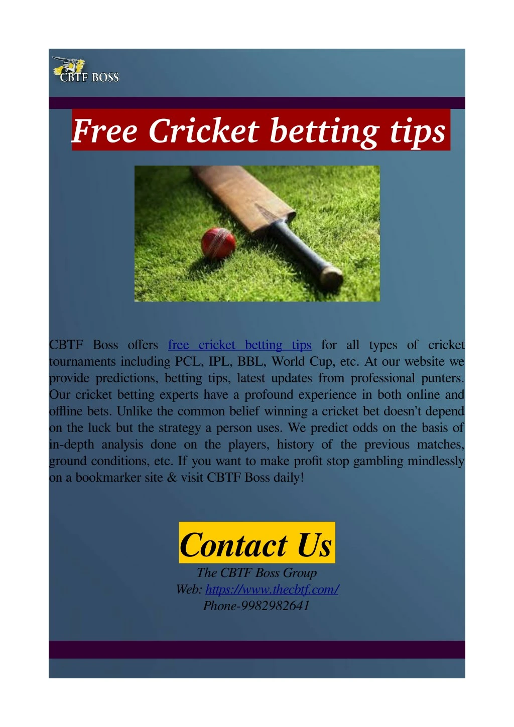 free cricket betting tips