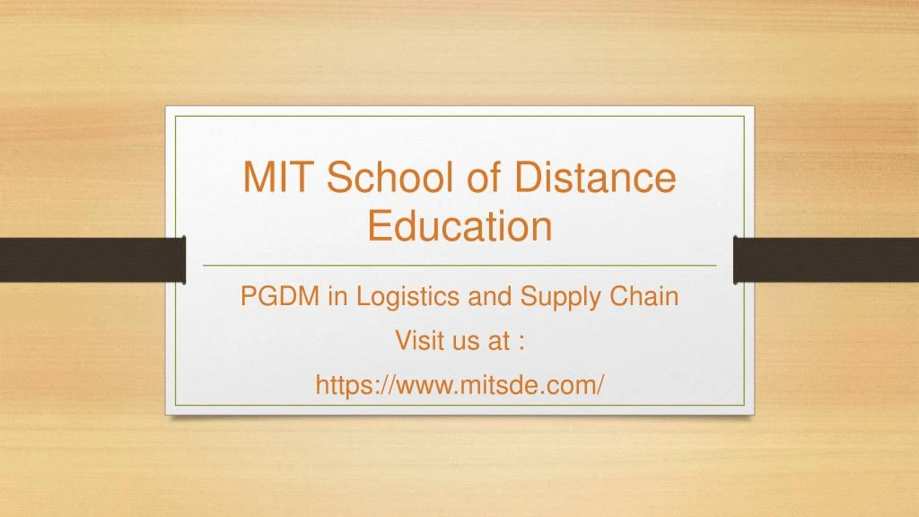 mit school of distance education