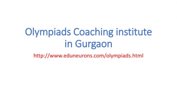 olympiads coaching institute in gurgaon