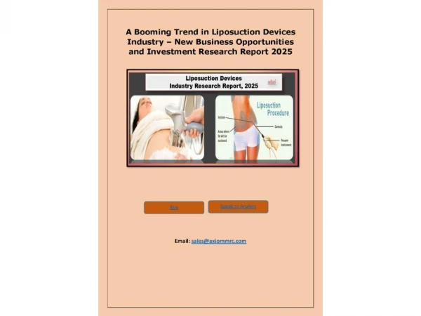 Liposuction Devices Market: Production, Revenue, Growth Rate, Trends and Forecast 2025