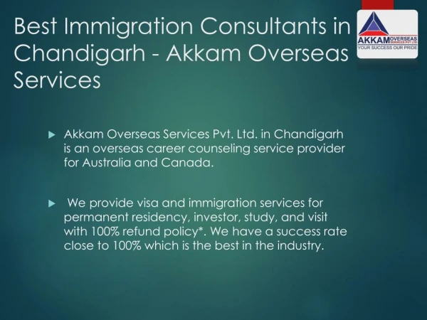 Best Immigration Consultants in Chandigarh - Akkam Overseas Services
