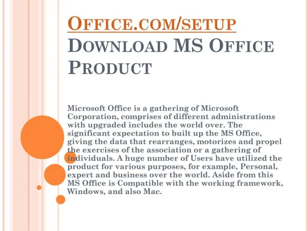 office com setup download ms office product
