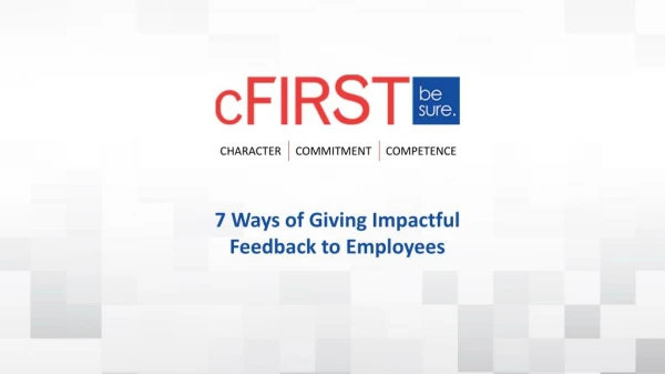 7 Ways of Giving Impactful Feedback to Employees