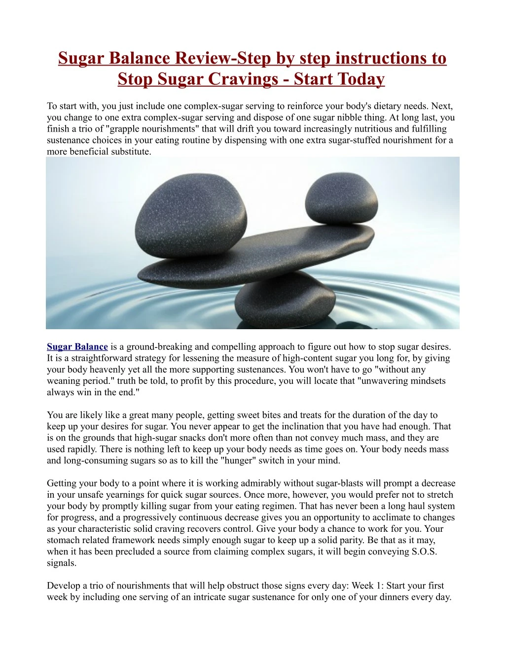 sugar balance review step by step instructions