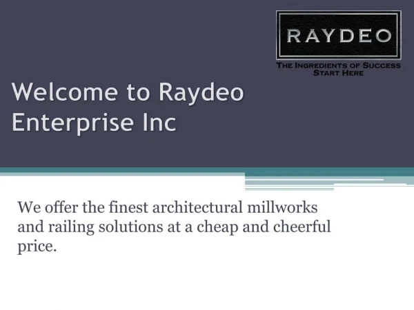 Buy restaurant millwork from Raydeo Enterprise