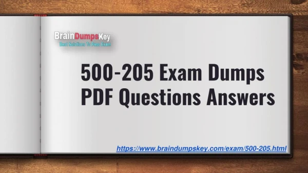 Top Rated 500-205 Exam Study Material 2019