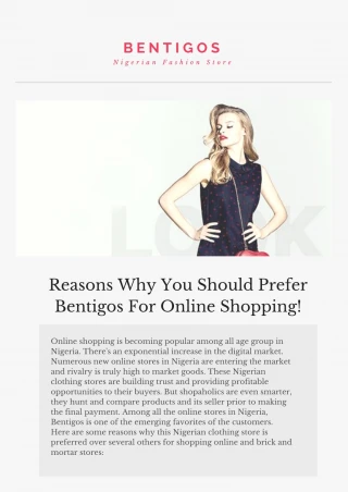 Reasons Why You Should Prefer Bentigos For Online Shopping! - slide 1