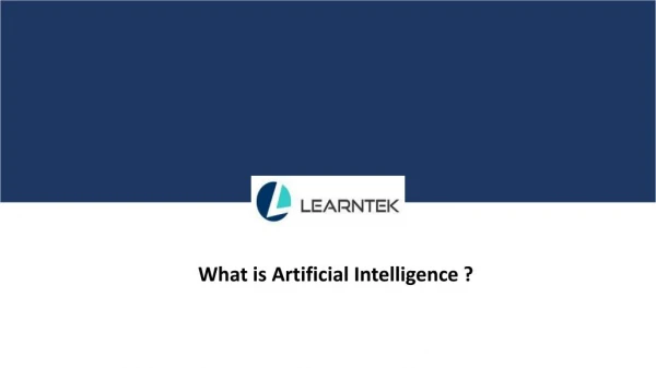 What is Artificial Intelligence