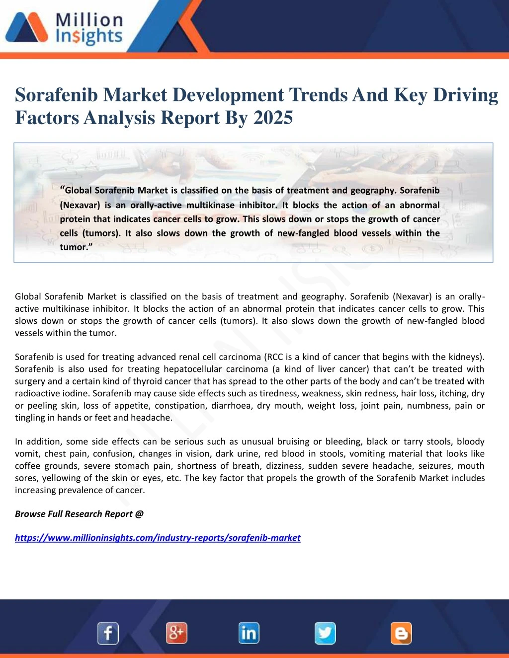 sorafenib market development trends