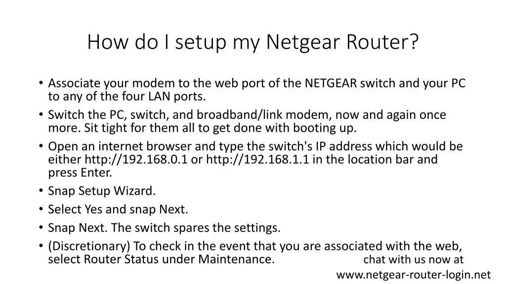 how do i setup my netgear router