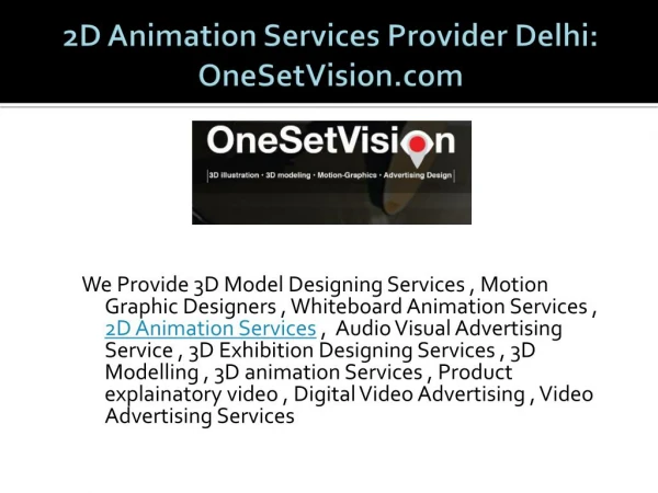 2D Animation Service Provider