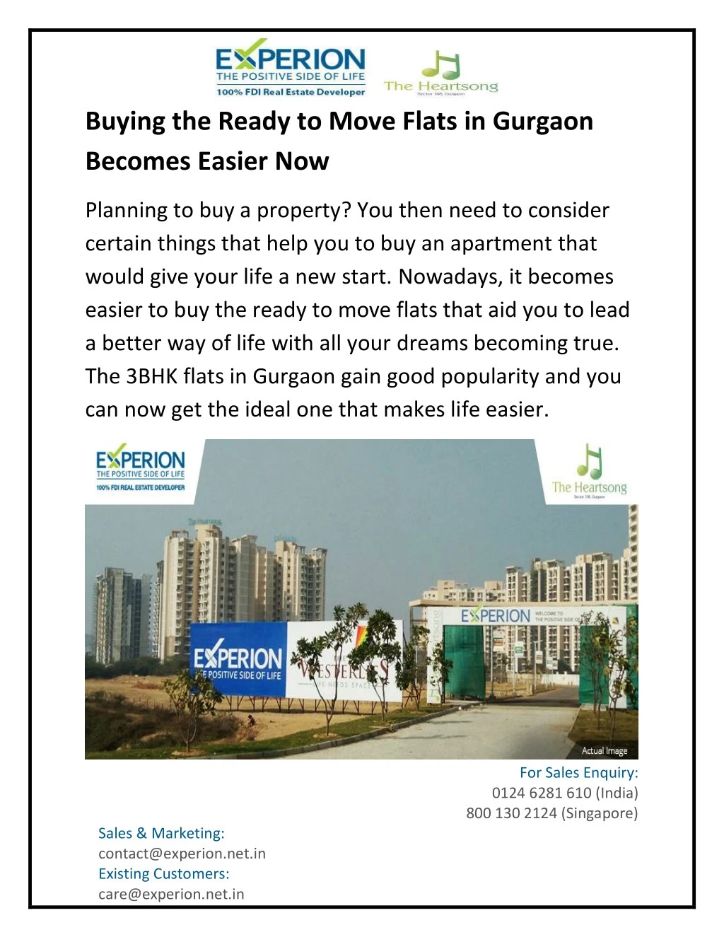 buying the ready to move flats in gurgaon becomes