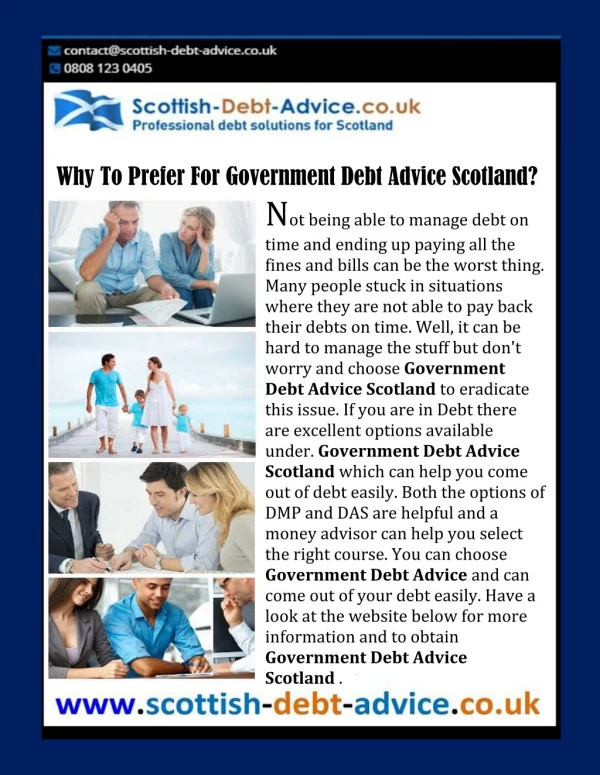 Why To Prefer For Government Debt Advice Scotland?