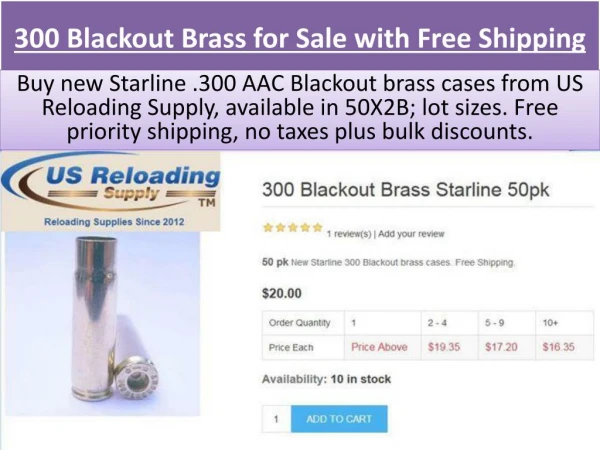 300 Blackout Brass for Sale with Free Shipping