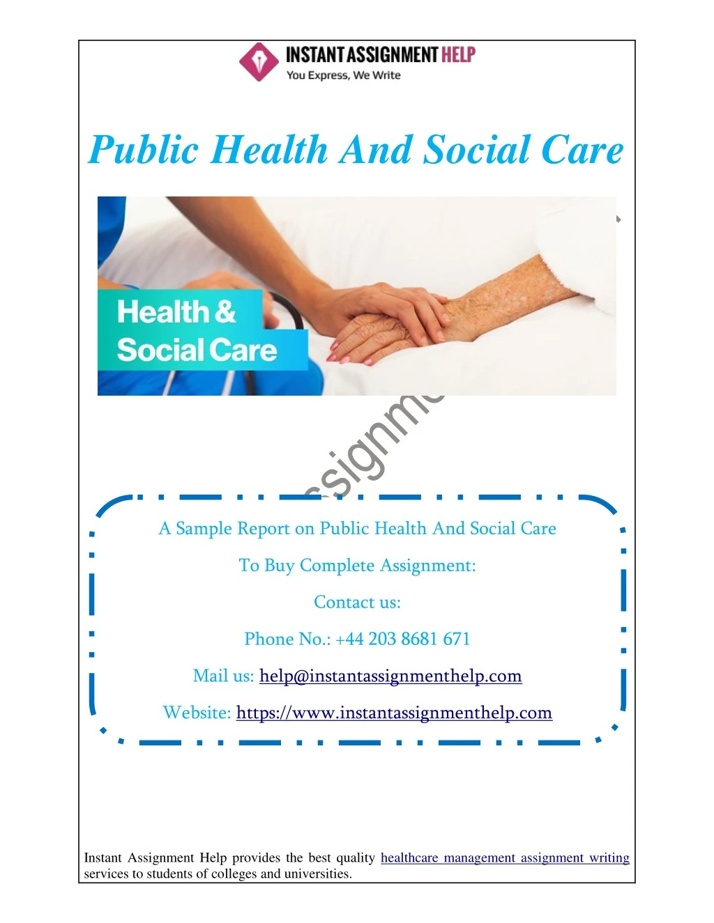 public health and social care